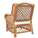 thumbnail of vidaXL Sessel mit Kissen Hellbraun Rattan und Leinen