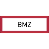 thumbnail of Feuerwehrschild, BMZ (Brandmeldezentrale) - DIN 4066 - 594x210x2 mm Aluminium 2 mm