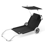 thumbnail of CASARIA® Alu Sonnenliege Klappbar mit Dach Strandliege mit Rollen Kissen Liegestuhl Strand Grau