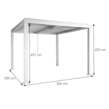 thumbnail of Pergola HWC-L46, Gartenpavillon Lamellen-Pavillon, 11cm-Aluminium-Gestell, Regenrinne sturmfest, 3x3m ~ anthrazit