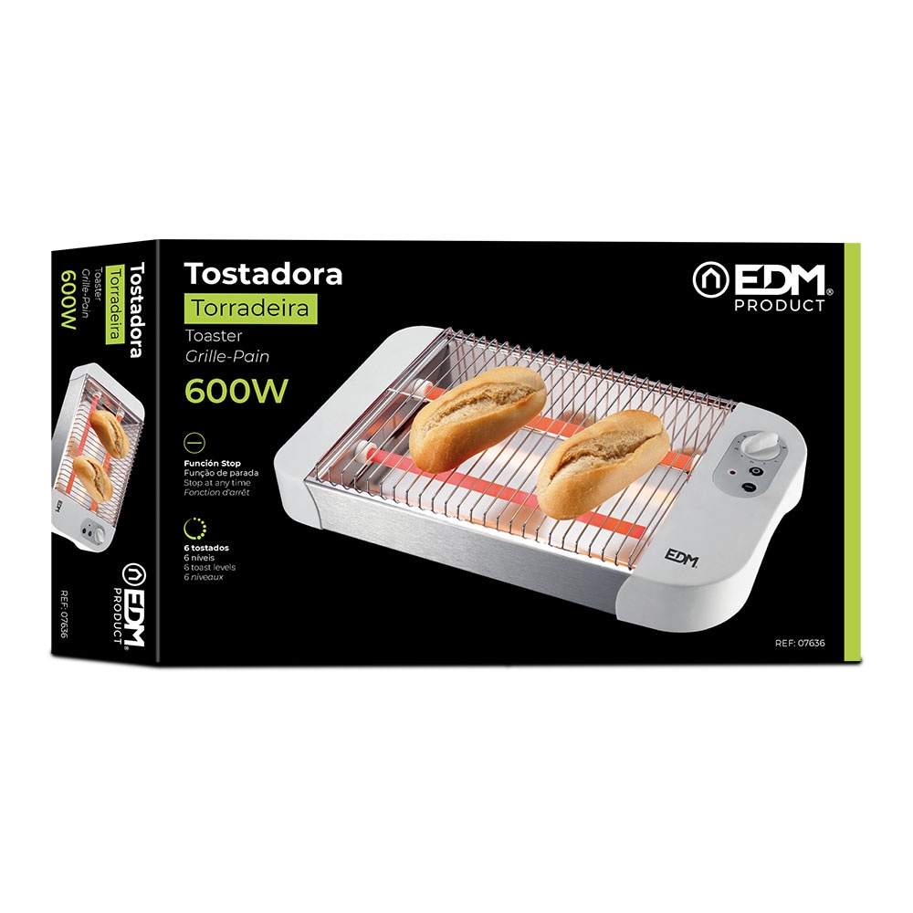 Tostadora EDM Horizontal de 600 W Con Temporizador