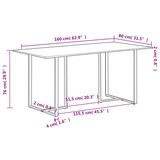 thumbnail of vidaXL Eettafel 160 cm Ruw mangohout