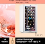 thumbnail of Klarstein Shiraz 28 Uno Weinkühlschrank 74l 28Fl Touch-Bedienfeld  5-18°C Weißes Glas
