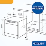 thumbnail of Exquisit Mini-Geschirrspüler, Tischspülmaschine, 55 cm breit, spülmaschine klein, ECO-Modus, GSP5508-030D silber