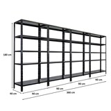 thumbnail of Mega Deal | 4x Schwerlastregal Ares| HxBxT 180x90x40cm | Fachlast 125 kg | Schwarz