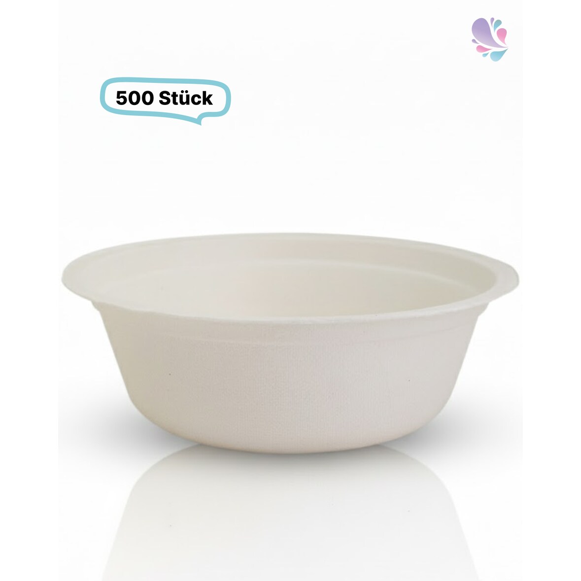 Bowl-/ Suppenschale klein Holzfaser, 350ml, 500 Stk, wood fiber, nassfest & fettdicht, Holz aus der EU, kompostier- & recyclebar