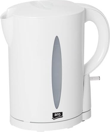 aro Hervidor WK1715, plástico, 21.85 x 12.7 x 23.85 cm, 1.7 L, 2200 W, elemento calefactor sumergido, apagado automático, interruptor con luz, blanco