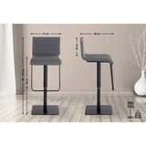 thumbnail of Banco de bar em couro sintético Limon cinza/preto