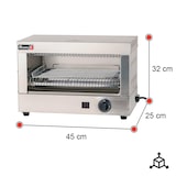 thumbnail of Romux® Tostador Industrial Simple Sobremesa de 45x25 cm y Producción 150 Tostadas/Hora | Tostadora Profesional Regulable en Temperatura 2000W y 220V