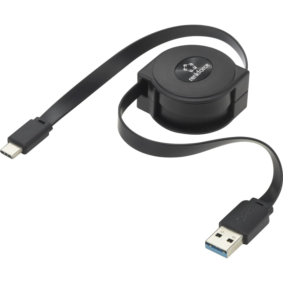 Renkforce USB-Kabel USB 3.2 Gen1 (USB 3.0 / USB 3.1 Gen1) USB-C? Stecker, USB-A Stecker 0.80 m Schwa