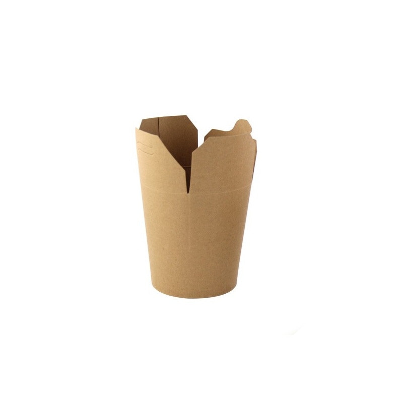 ECOLOMIQUE - 50 Pcs - Pot carton rond kraft 500 ml - 7,3 cm, 7,8 cm, Hauteur: 10 cm - ECO210ASWOK16
