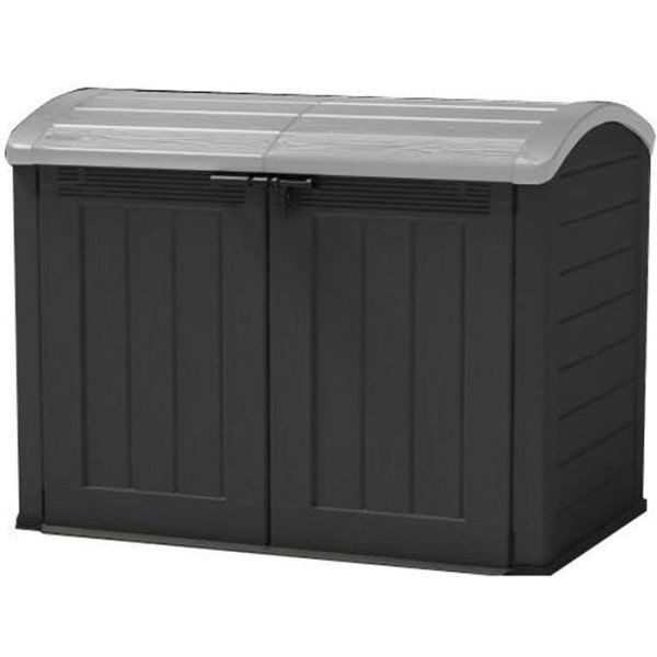 - Coffre de rangement extérieur en résine 2000 litres Noir et gris - Abri de stockage de jardin KETER