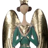 thumbnail of Vacchetti Angelo in metallo con corona oro e verde acqua cm24,8x10,8h78,1