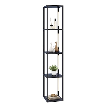 Helloshop26 - Luminária de chão para sala de estar 163 cm com 4 prateleiras Lâmpadas LED com 3 intensidades variáveis ​​Postes LED 20_0008678