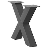 thumbnail of vidaXL Couchtischbeine X-Form 2 Stk. Anthrazit 60x(42-43) cm Stahl