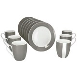 thumbnail of 12tlg Frühstücksset VARIANT GRAU für 6 Personen aus Porzellan