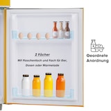 thumbnail of Retro Kühlschrank Gelb 72L Gesamtvolumen 21L Gefrierfach 51L Kühlfach 39dB Doppeltür 46x45x91 cm 120 kWh/Jahr