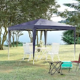 thumbnail of Outsunny carpa desmontable 3x3 m cenador pabellón de jardín con 4 orificios de drenaje y marco de metal gazebo para terraza patio exterior camping
