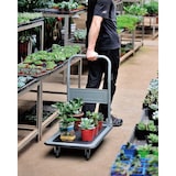 thumbnail of METRO Professional Platformwagen / transportwagen, 47,5 x 73,5 x 82 cm, opvouwbaar, tot 150 KG, ergonomische handgreep, met remmen, zilver / zwart