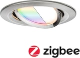 thumbnail of Paulmann Spot encastré LED Smart Home Zigbee 3.0 Nova Plus Coin  orientable  rond 84mm 50° Coin 5,2W 400lm 230V gradable RGBW+ Acier brossé 92964
