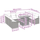 thumbnail of vidaXL 10-teiliges Gartentischset mit Kissen in Schwarz