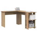 thumbnail of Bureau d'angle avec étagère Chêne artisanal 140 x 113,5 x 75 cm Modèle Solaris Prestige Plus