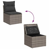 thumbnail of vidaXL 5-tlg. Garten-Sofagarnitur mit Kissen Grau Poly Rattan Akazie
