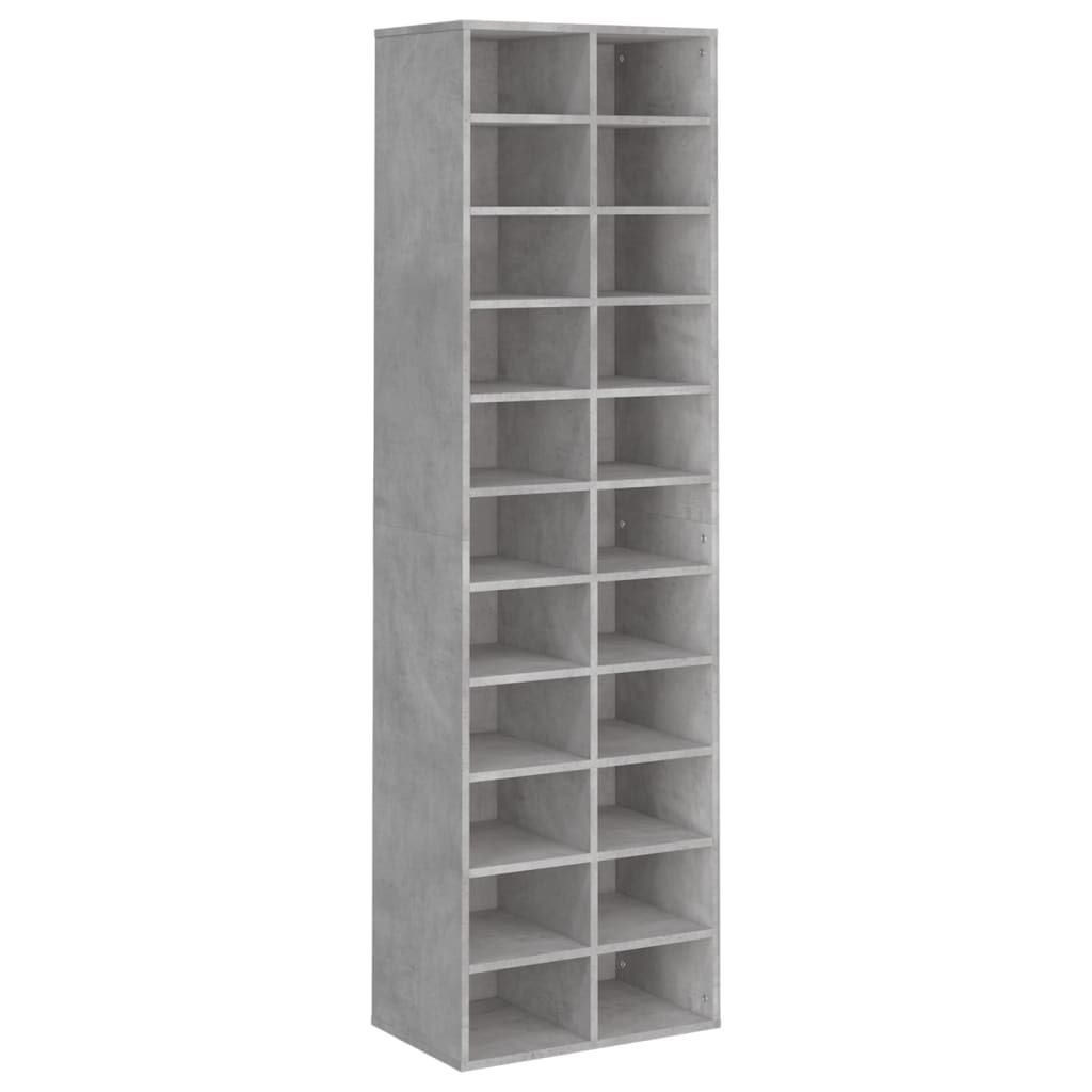 Helloshop26 - Armoire à chaussures range chaussures rangement meuble entrée couloir salon 54 x 34 x 183 cm bois d'ingénierie gris 02_0021818