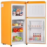 thumbnail of Retro Kühlschrank 60L Volumen Antikgelb 22L Gefrierfach Doppeltür 7 Temperatureinstellungen 102 kWh/Jahr 86x45x42 cm