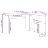 thumbnail of Bureau Chêne noir 142 x 102 x 73 cm Bois d'ingénierie Modèle Vega Executive Mixte