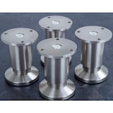 thumbnail of 8 Möbelfüße Sofafuß Möbelbeine EDELSTAHL OPTIK gebürstet Höhe 10 cm 38 mm belastbar bis 250 KG Sofa