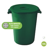 thumbnail of Cubo industrial 100 litros con tapa. Color Verde.