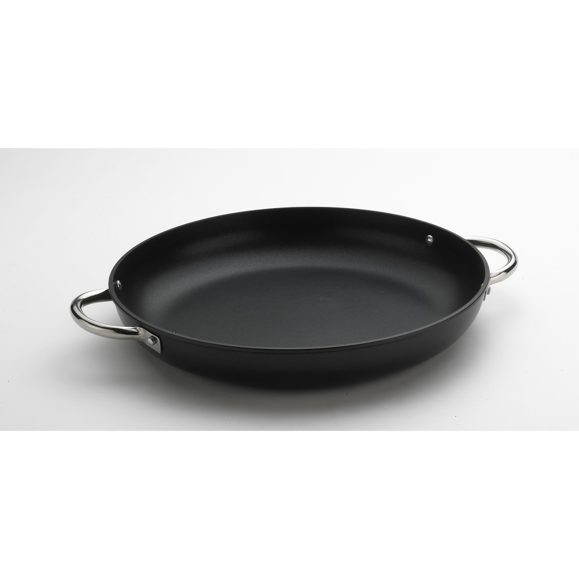 RISOLI' Paellapfanne 28 cm aus Aluguss, dick, mit Griffen aus rostfreiem Stahl