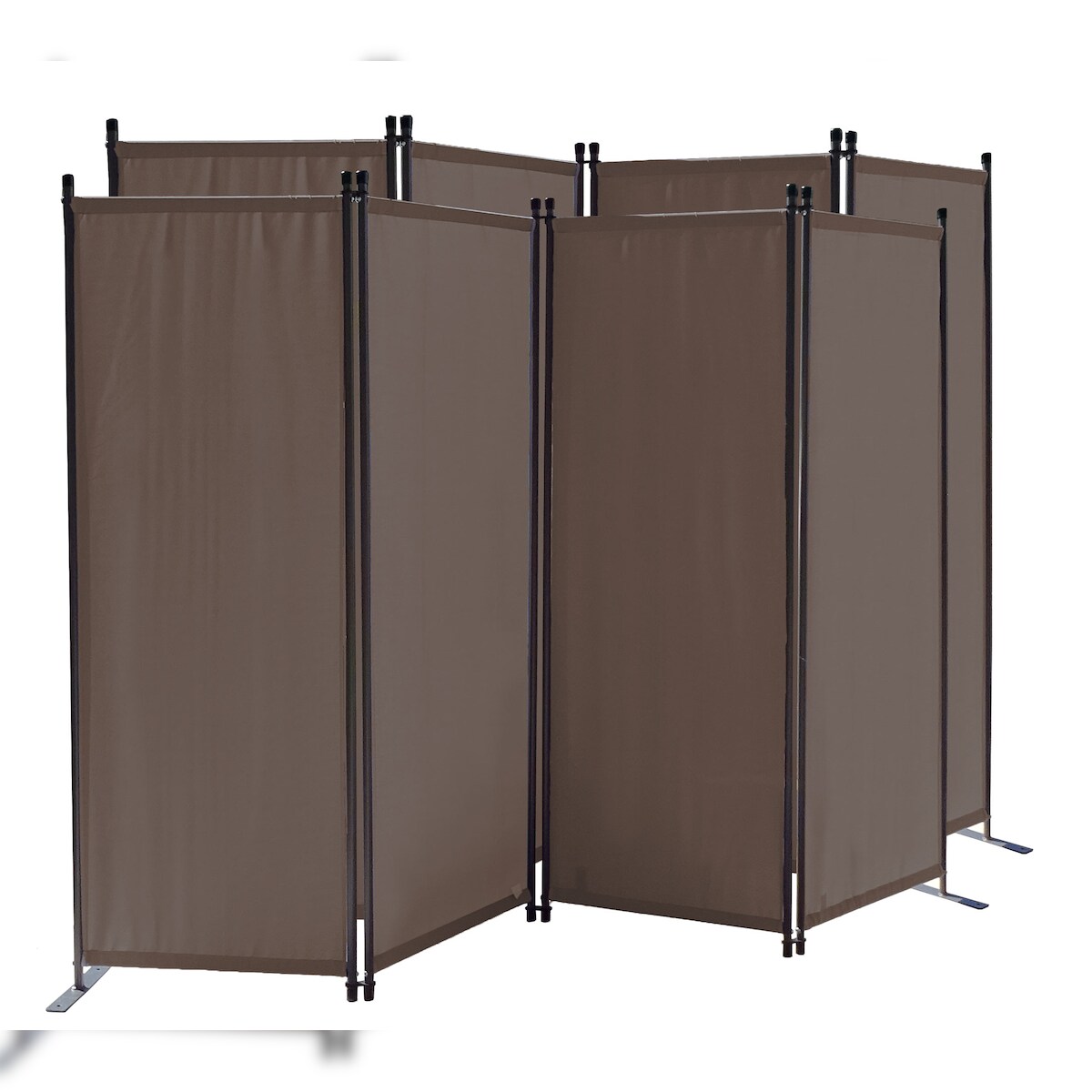 QUICK STAR 2x Paravent 4tlg. 220x165cm Beigegrau