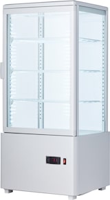 thumbnail of Weißglas 4-seitig gekühlte Gebäckvitrine 78 lt +2 +10 °C 44,7x40x96,9h cm