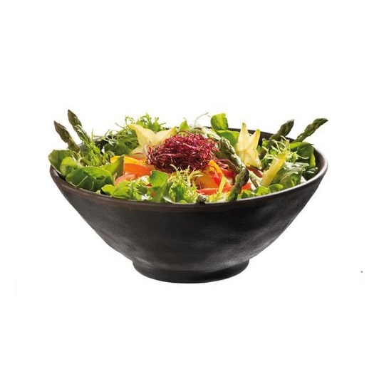 bowl 19 cm. melamina negro filo marron