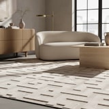thumbnail of Teppich Balkon 3D-Effekt Pflegeleicht Waschbar Strapazierfähig Terrasse Küche Creme 160x230 cm OEKO-TEX Gekettelt – ORTLER von Kadima Design