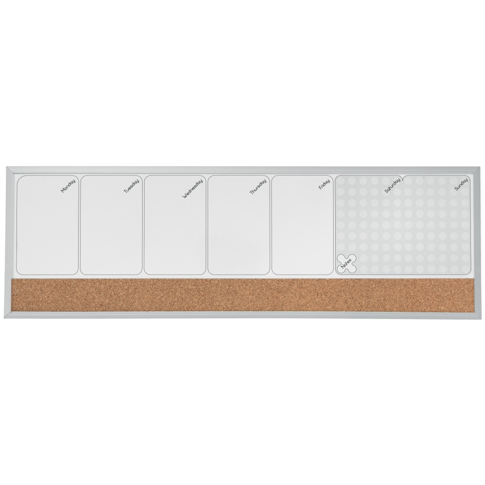Organizador semanal magnético + quadro de cortiça (horizontal) NOBO 585x190 mm ...