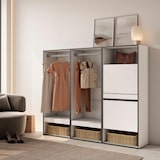 thumbnail of Roupeiro aberto, Guarda-roupa,Armário aberto, 180x35x145cm, Para quarto, dormitório, Sapateira, Estilo moderno, Branco _ 438_4