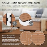 thumbnail of ECD Germany – WPC Terrassenfliesen – 30x30 cm 11 Stk.=1m² Hellbraun | geriffelt, Holzoptik, Klicksystem mit Drainage