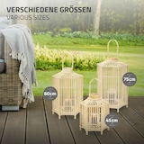 thumbnail of ECD Germany Bambus Laterne, Windlicht H:45 cm Holzfarbe, Gartenlaterne mit Henkel & Glaseinsatz, Bambuslaterne, Kerzenhalter Innen/Außen, Deko Laterne