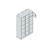 thumbnail of C+P Schließfachschrank Classic PLUS, Sockel, 3 Abteile, 1950x1200x500mm, 7035/50