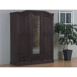 thumbnail of New Mexico Kleiderschrank 3 türig mit einer Spiegeltür, 2 getäfelten Türen und 3 Schubladen in kolonial gebeizt, gewachst.