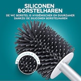 thumbnail of HGMD Toiletborstel Siliconen met Houder - Wit – Wc Borstel - Toilet Borstel Houder – Sneldrogend, Stevig en Hygiënisch