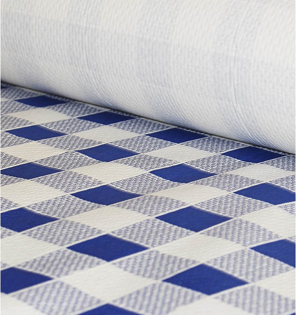 MONOUSO - Papiertischdecke Rolle blau kariert 1x100m 40g (1 Stück)