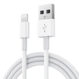 thumbnail of Schnellladekabel USB A für Apple Geräte – 1 m Schnelllade-/ Datenkabel passend für iPhone 5 bis 14 / Pro / Max / Mini / iPad / iPod – Weiß