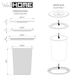 thumbnail of WellHome - Cubo de basura integrable en encimeras, con tapa en acero inoxidable de 5L Negro
