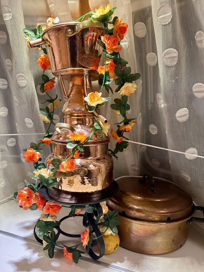 Copper Garden Alquitara Plus 3L – Destille Für ätherische Öle & Hydrolate, Mit Doppelkondensator, Kupfer, Verzinnt