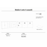 thumbnail of SARMOG MOBILE 4 ANTE 4 CASSETTI KIT L203 P41 H84 in truciolare nobilitato color noce stelvio e ossido bianco