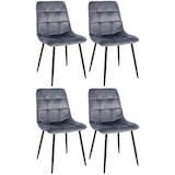 thumbnail of Set van 4 eetkamerstoelen Antibes Velvet donkergrijs